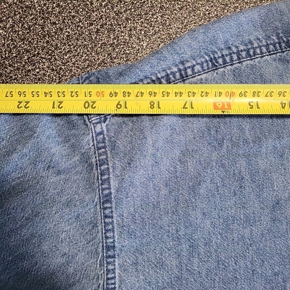 Vintage Ash City Women's Shirt Size M Blue Denim Button Down - Picture 9 of 10